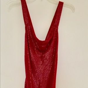 Carmen Marc Valvo Red Sequin cocktail dress size 8